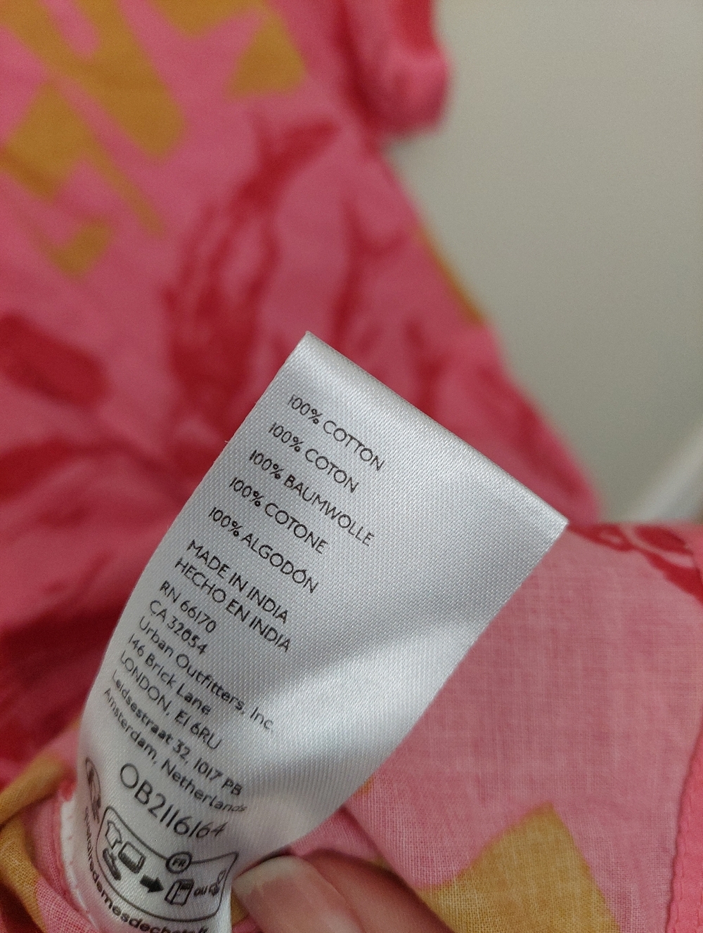 BDG Pink & Yellow Printed Button-Up Shirt Small - Picture 5 of 5